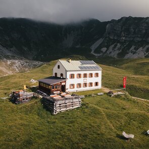 das Padasterjochhaus aus der Vogelperspektive | © TVB Wipptal | Johannes Bitter